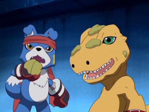 デジモンセイバーズ　アグモン　ジオグレイモン　俺が大だ!コカトリモン襲来 第 1 話 俺が大だ！コカトリモン襲来 - デジモンセイバーズ